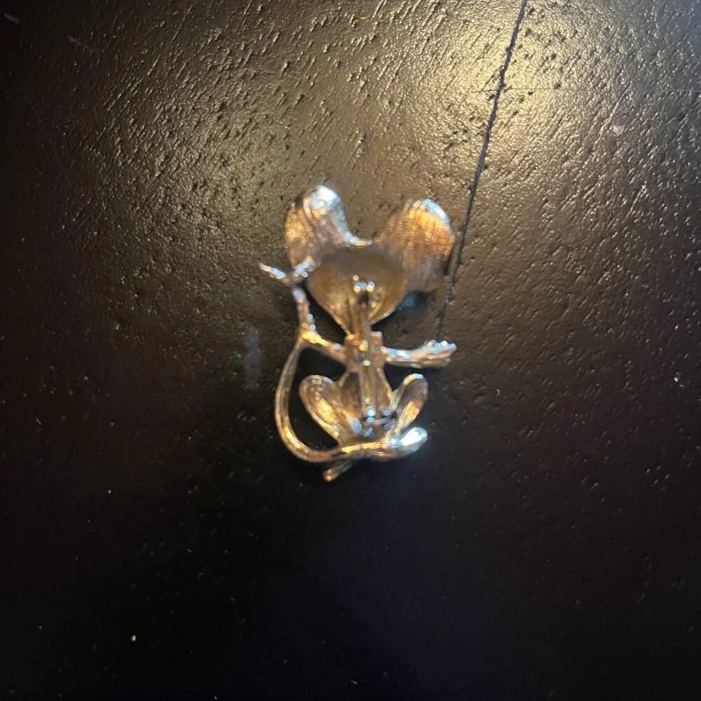 Vintage Gold Tone Mouse Brooch with Googly Eyes